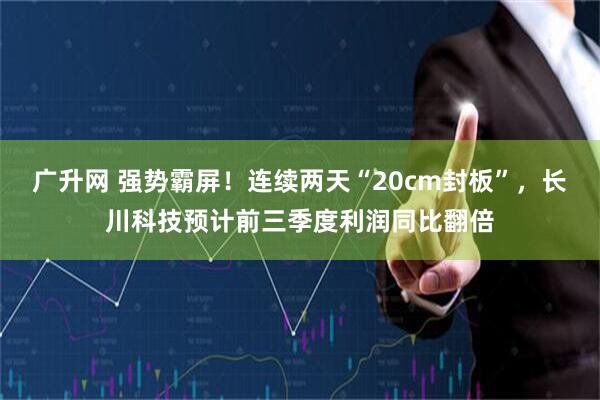 广升网 强势霸屏！连续两天“20cm封板”，长川科技预计前三季度利润同比翻倍